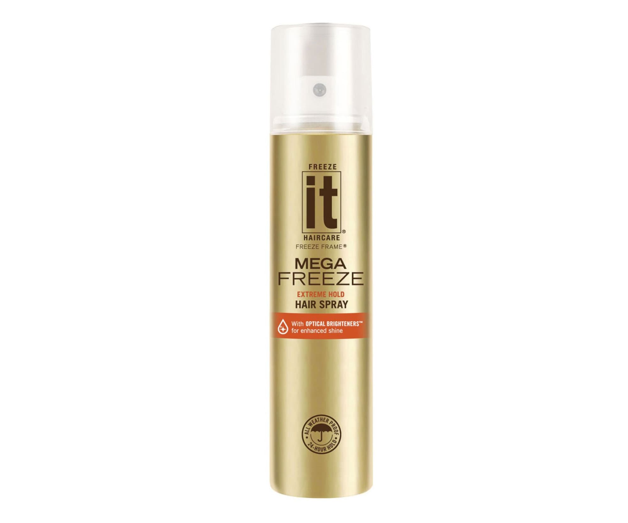 Szybkoschnący lakier do włosów ekstremalnie utrwalający Freeze It Haircare Mega Freeze -