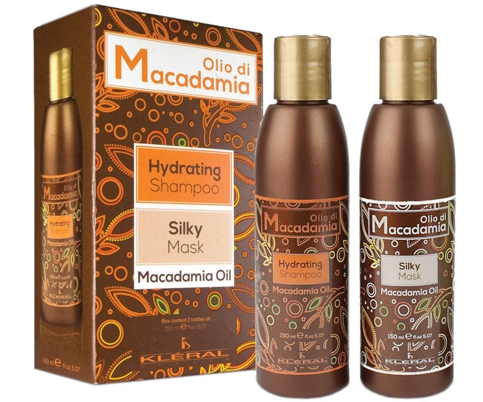 Zestaw nawilżający do włosów suchych Kléral Olio di Macadamia - szampon + maska