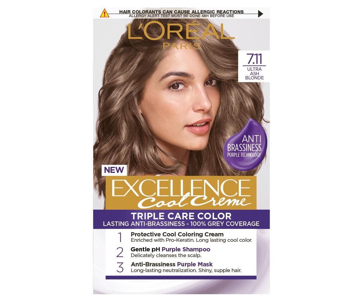 Farba do trwałej koloryzacji włosów Loréal Excellence Cool Creme 7.11 ultrapopielaty blond