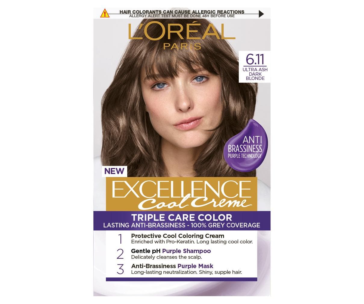 Farba do trwałej koloryzacji włosów Loréal Excellence Cool Creme 6.11 ultrapopielaty ciemny blond