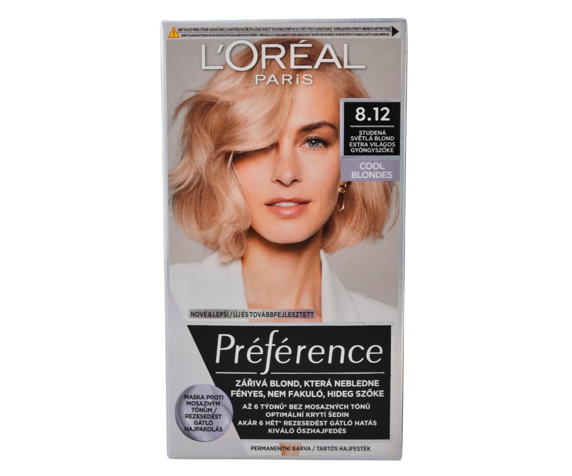 Farba do trwałej koloryzacji Loréal Préférence 8.12 Alaska jasny popielaty beżowy blond