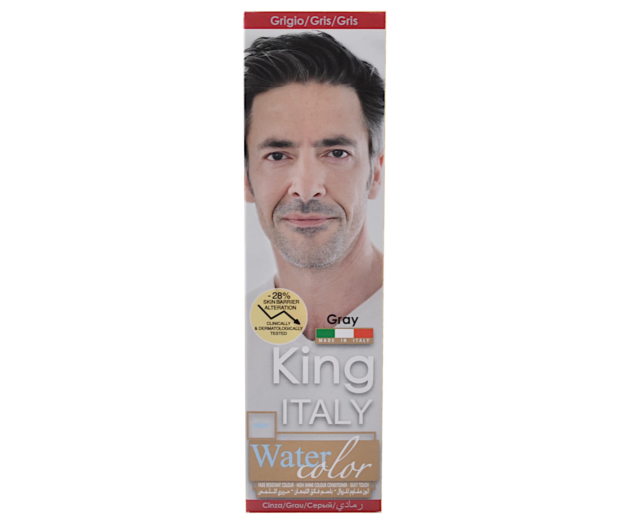 Farba do włosów i brody dla mężczyzn Kléral King Italy Water Color - szara