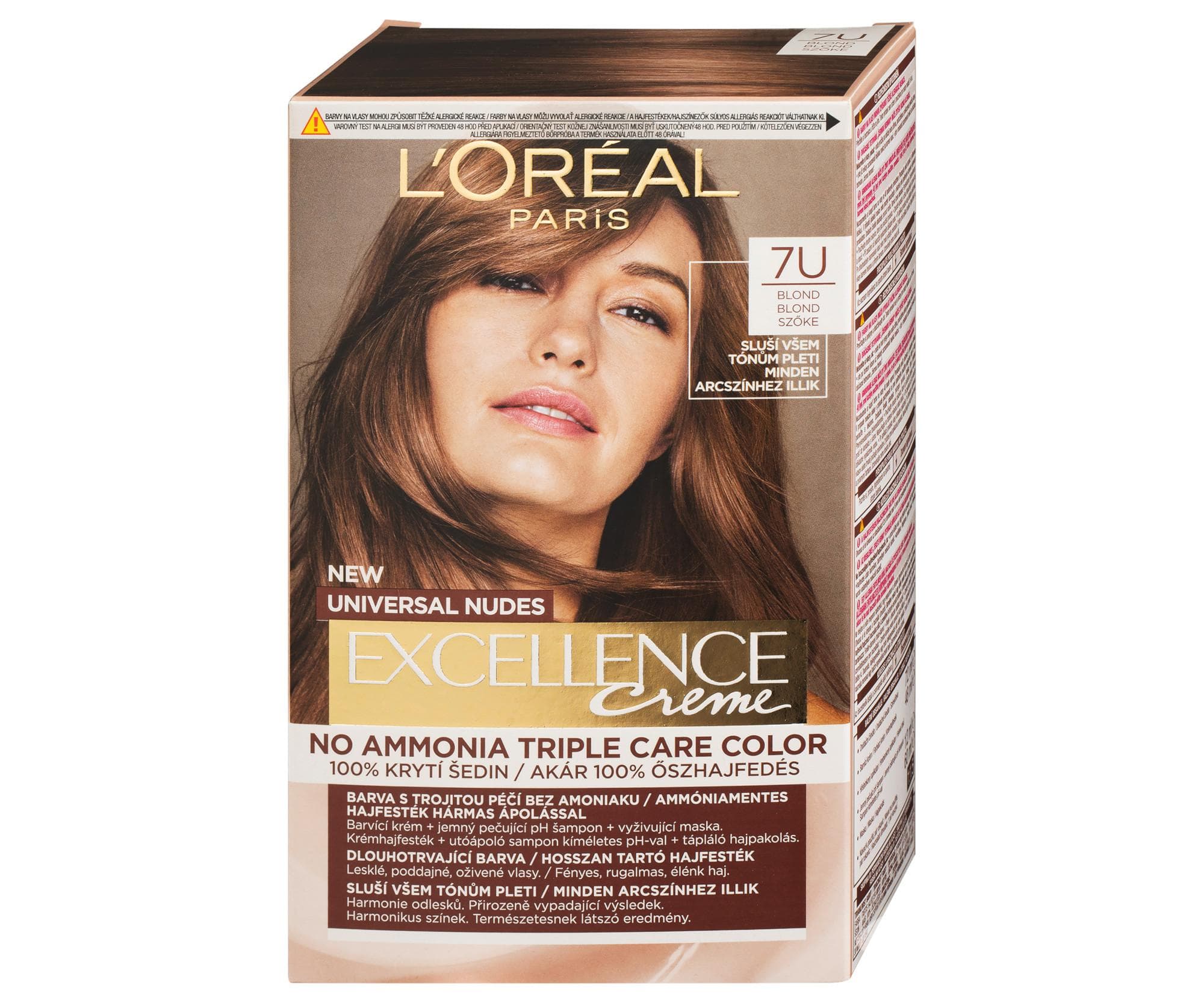 Farba do trwałej koloryzacji włosów Loréal Excellence Universal Nudes 7U blond