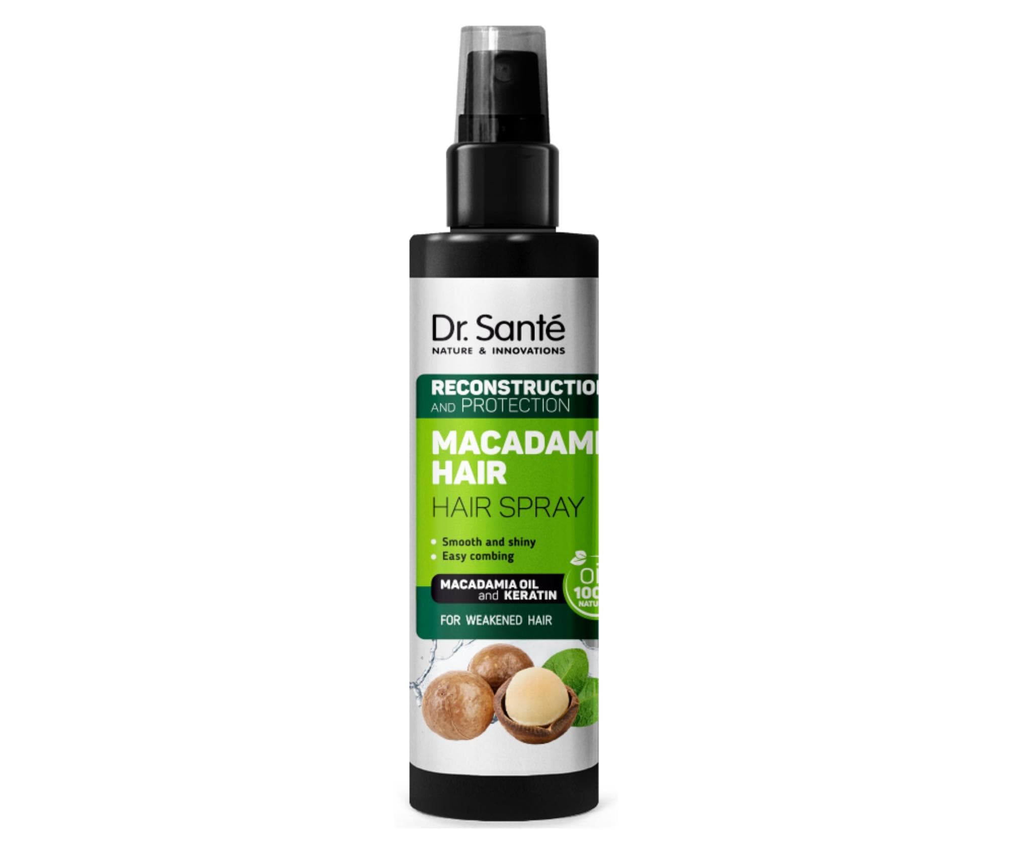 Spray odbudowujący do włosów zniszczonych Dr. Santé Macadamia -
