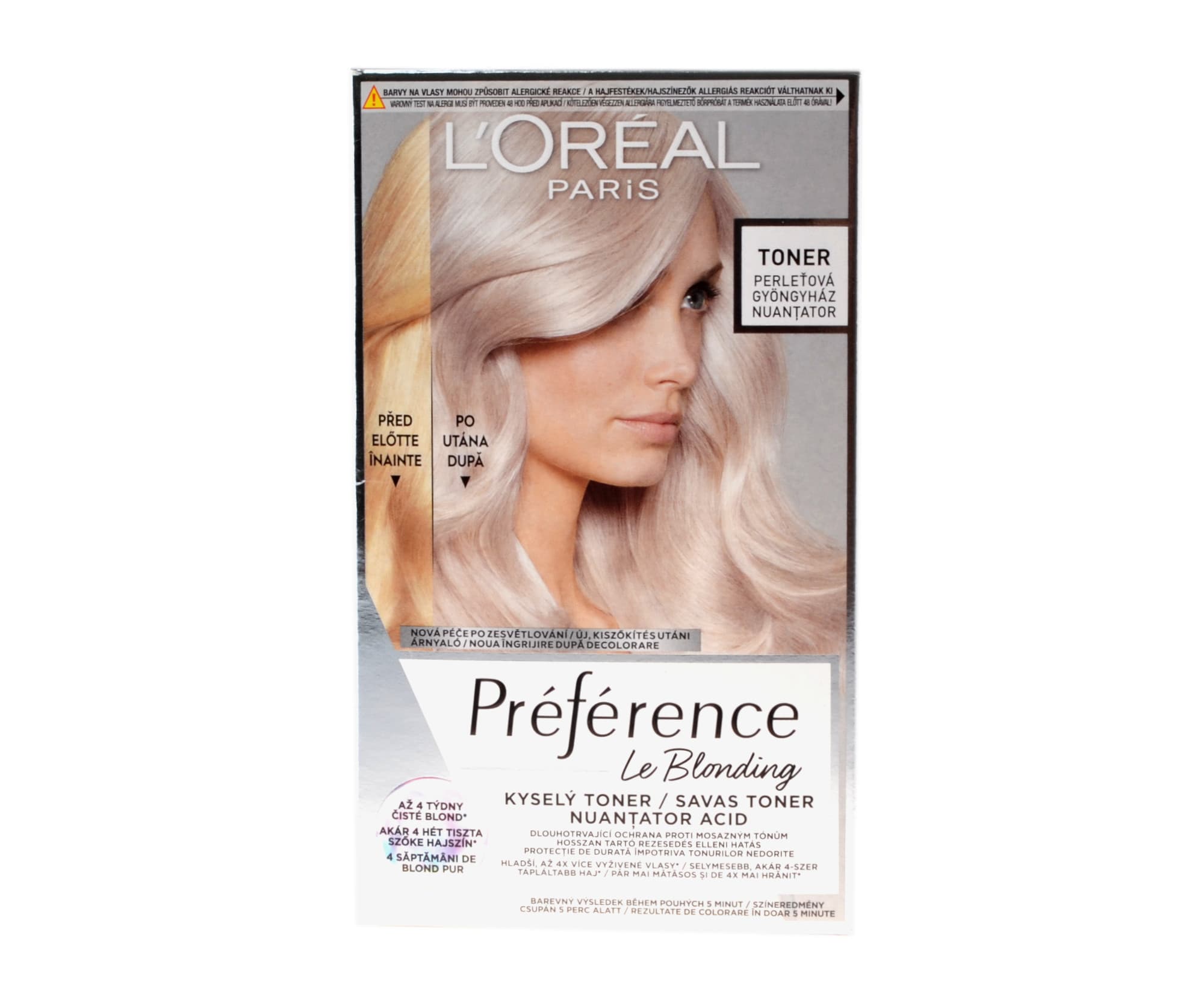 Neutralizujący toner do włosów o kwaśnym pH Loréal Paris Préférence Le Blonding - perłowy