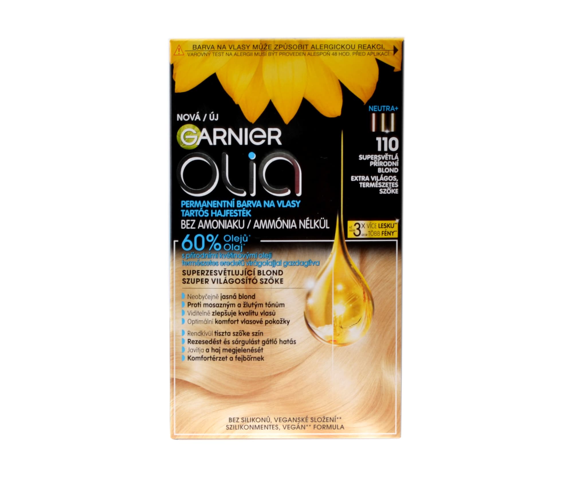 Trwała farba z olejkami Garnier Olia - 110 superjasny naturalny blond