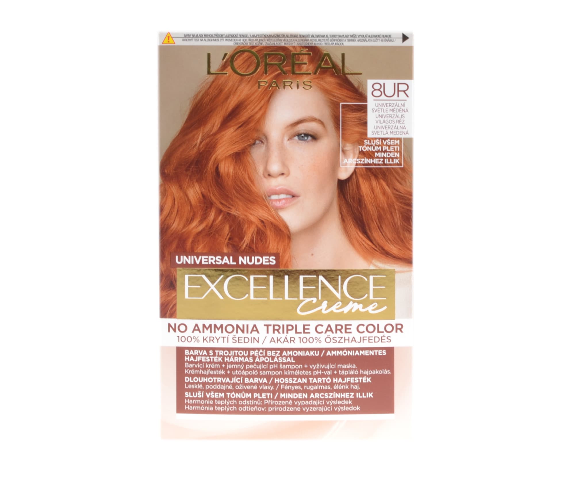 Farba do trwałej koloryzacji Loréal Excellence Creme - 8UR uniwersalna jasna miedziana
