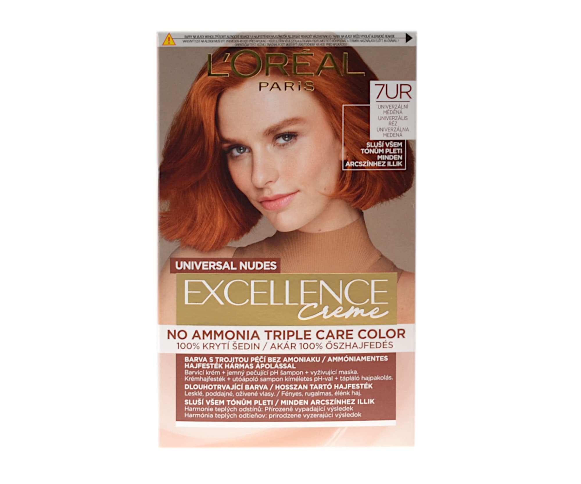 Farba do trwałej koloryzacji Loréal Excellence Creme - 7UR uniwersalna miedziana