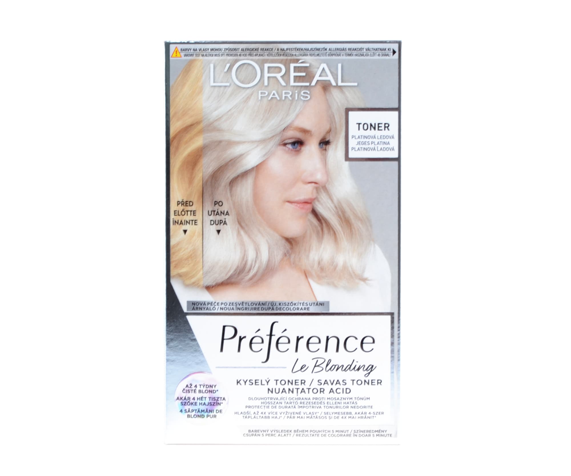 Neutralizujący toner do włosów o kwaśnym pH Loréal Paris Préférence Le Blonding - lodowa platynowa