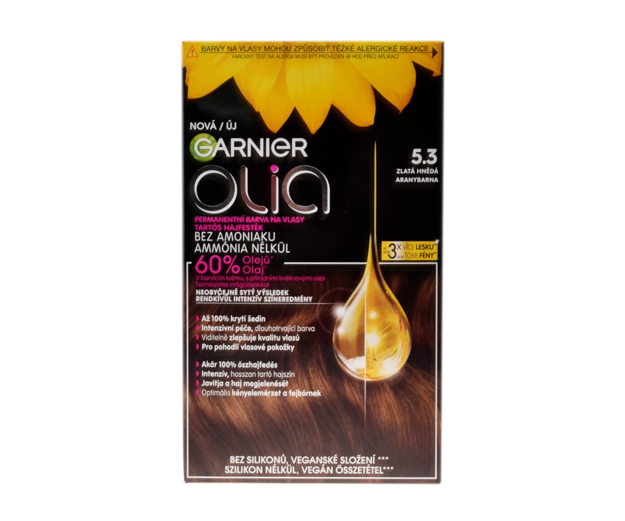 Olia Big Kit trwała farba do włosów odcień 5.3 Golden Brown