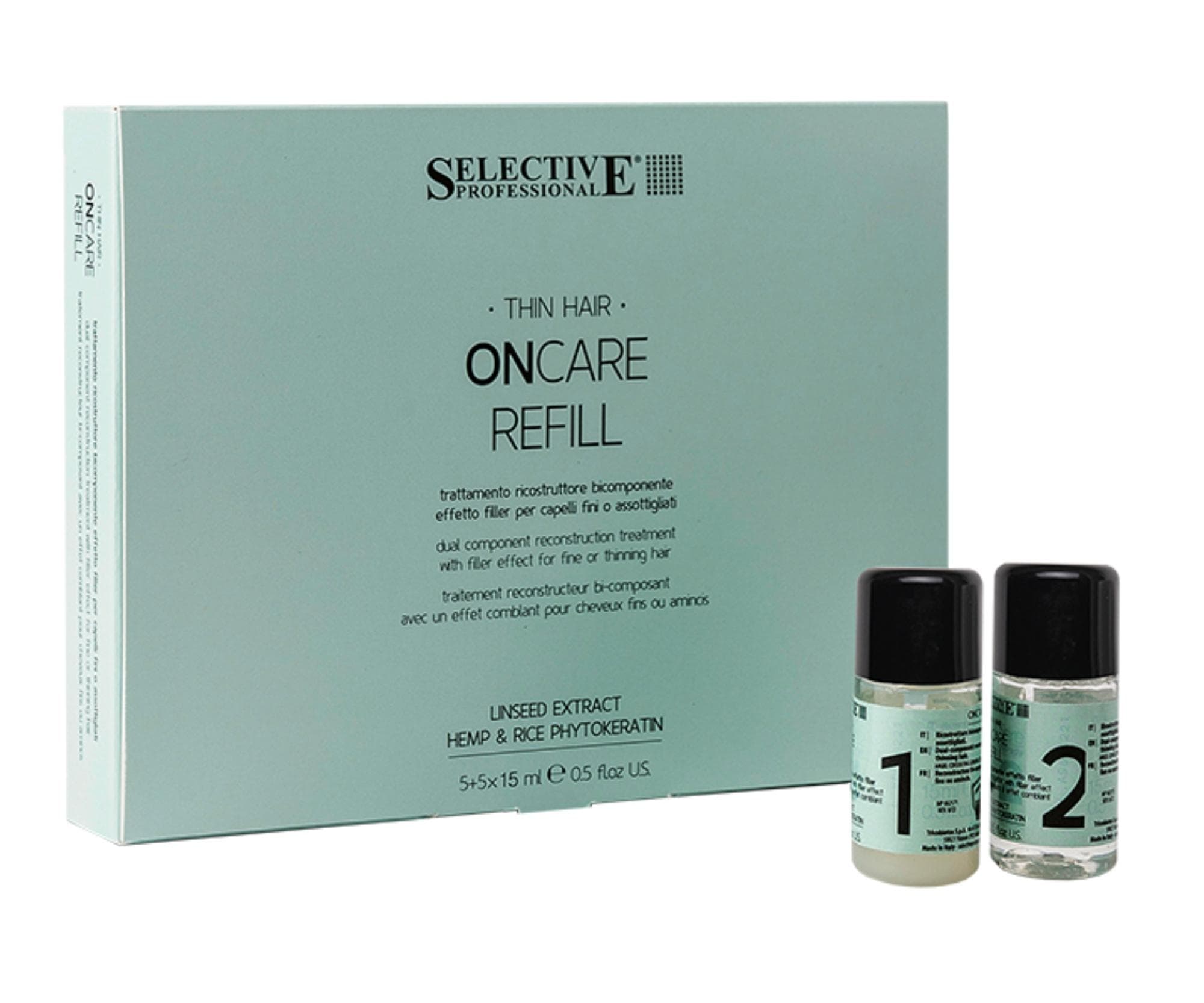 Intensywna kuracja nadająca objętość włosom cienkim i przerzedzonym Selective Professional OnCare Refill Treatment - 5+