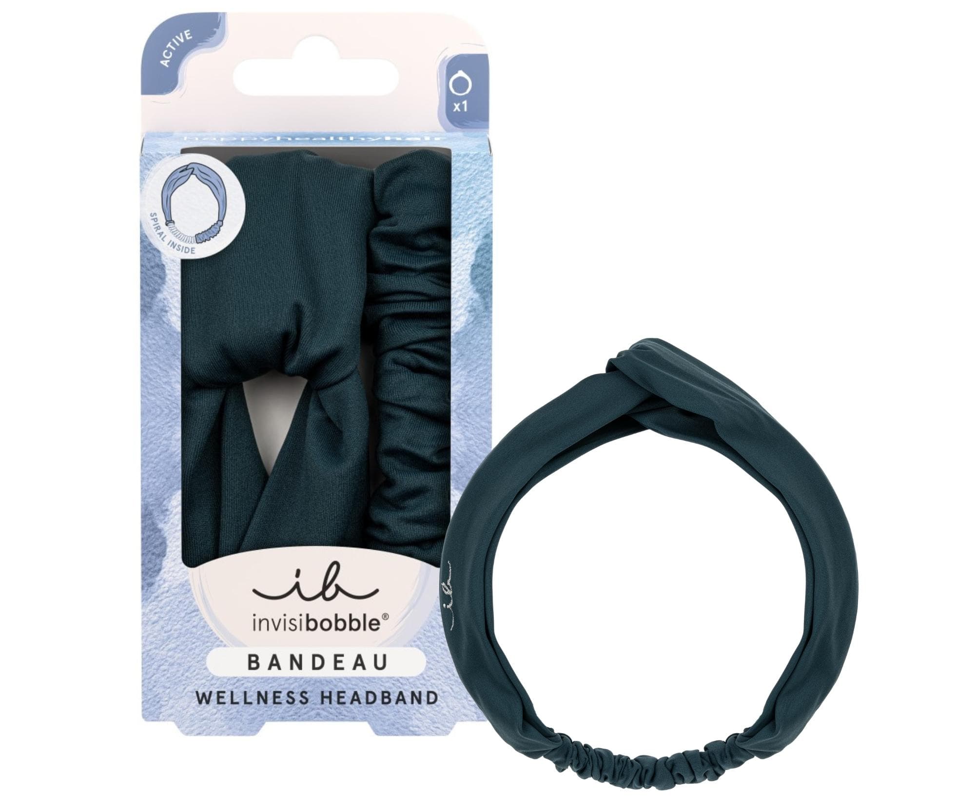 Opaska materiałowa na włosy Invisibobble Bandeau Azure - niebieska