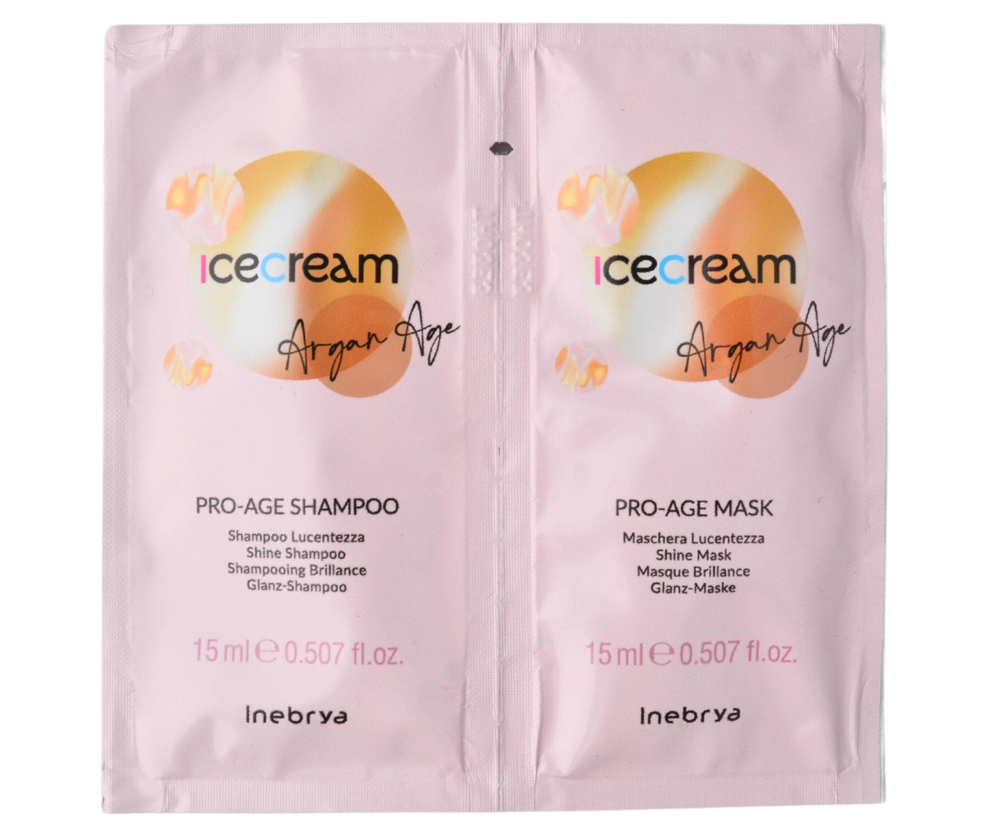 Szampon i maska nadające włosom olśniewający połysk Inebrya Ice Cream Argan Age -