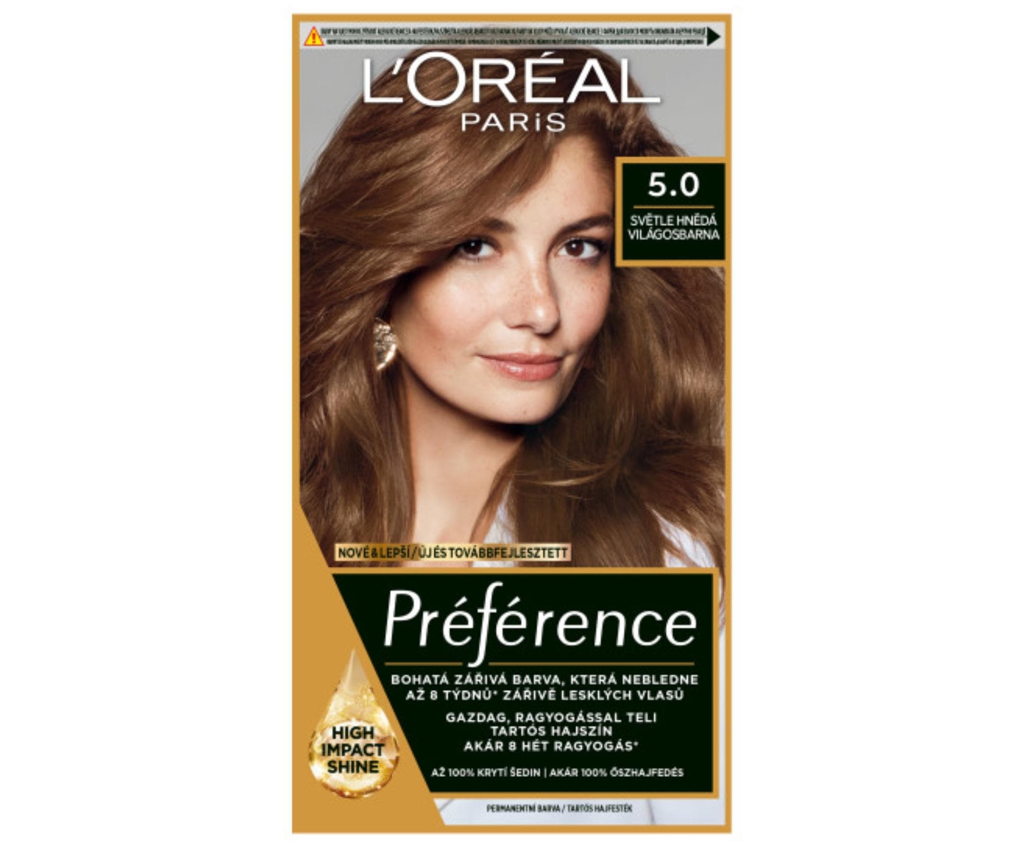 Farba do trwałej koloryzacji Loréal Préférence 5.0 jasny brąz