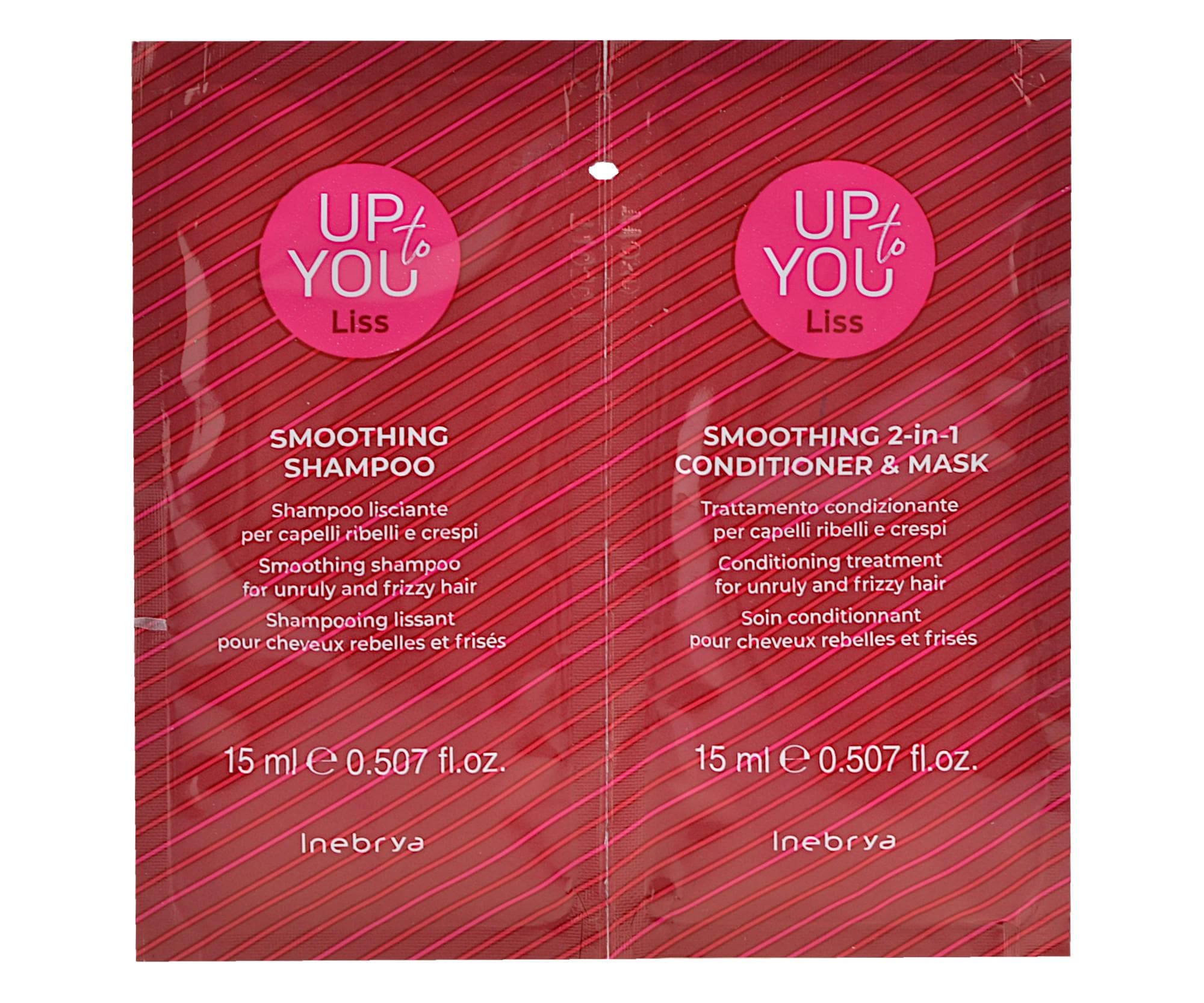 Wygładzający szampon i kuracja 2 w 1 do włosów niesfornych i puszących się Inebrya Up to You Liss Smoothing -