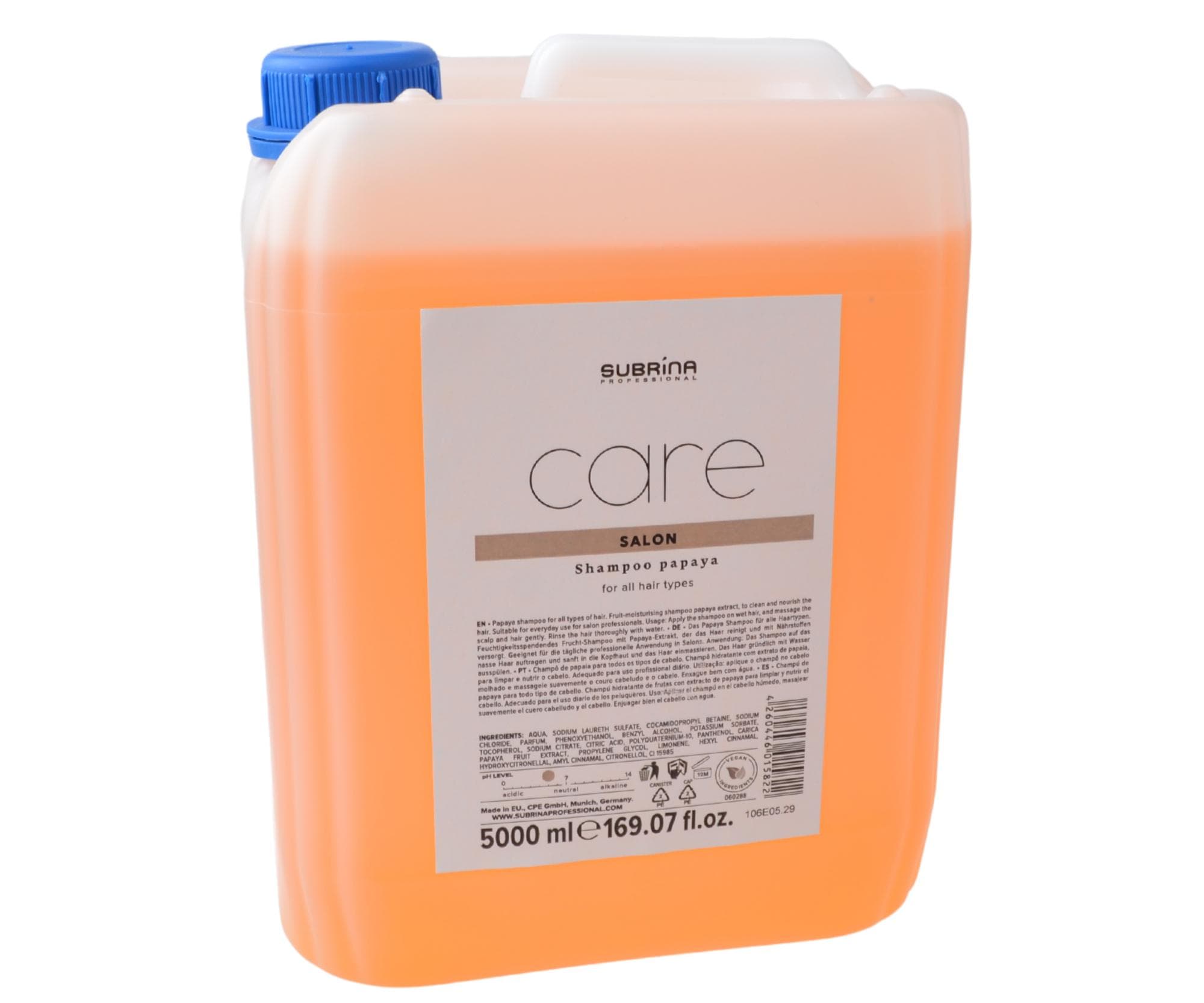 Szampon nawilżający do wszystkich rodzajów włosów Subrina Professional Care Shampoo Papaya -