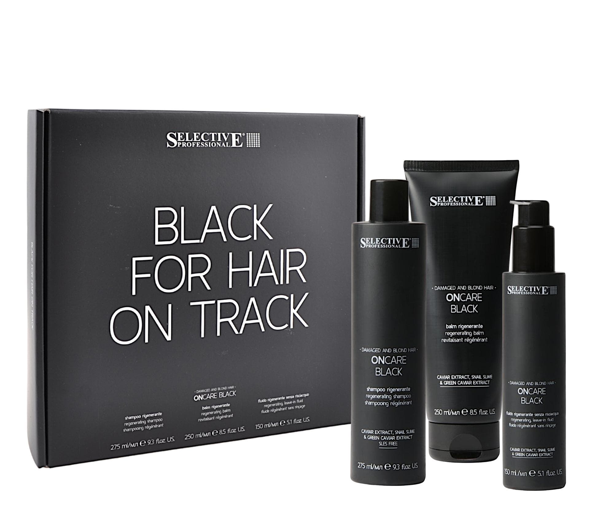 Zestaw upominkowy regenerujący do włosów zniszczonych Selective Professional OnCare Black Kit
