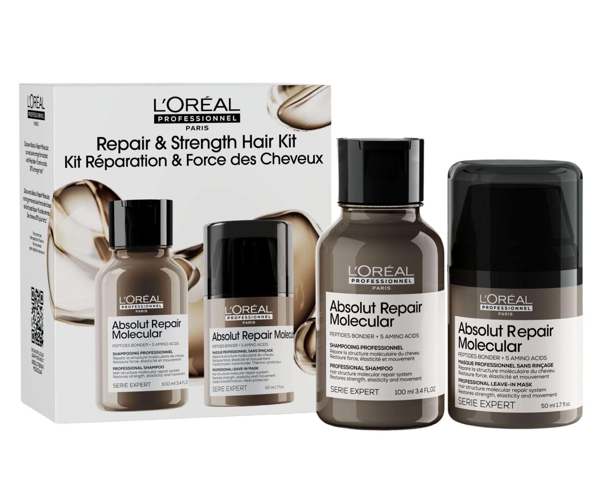 Zestaw podróżny do włosów zniszczonych Loréal Professionnel Serie Expert Absolut Repair Molecular Repair & Strength Hair Kit