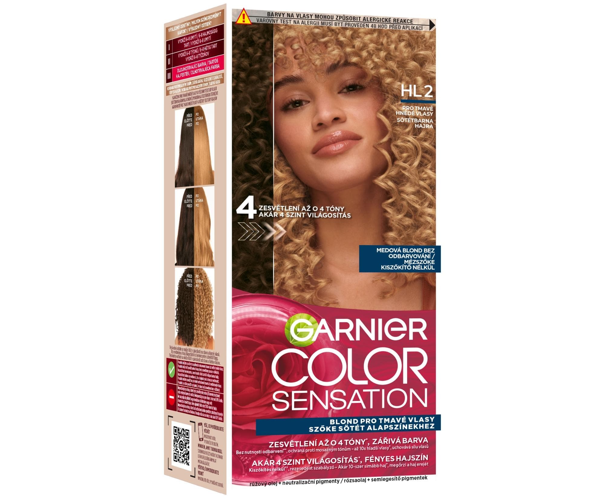 Rozjaśniająca farba do trwałej koloryzacji włosów Garnier Color Sensation - HL2 miodowy blond