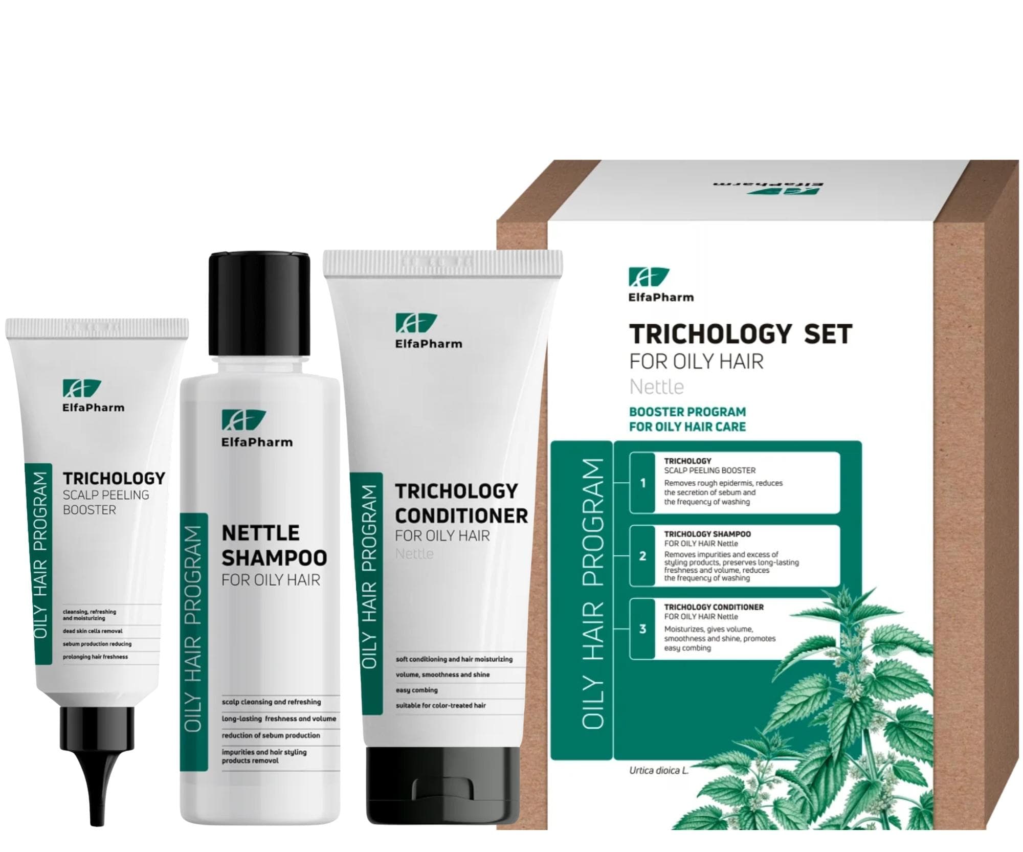 Zestaw do pielęgnacji włosów i skóry ze skłonnością do nadmiernego wydzielania sebum Elfa Pharm Trichology For Oily Hair