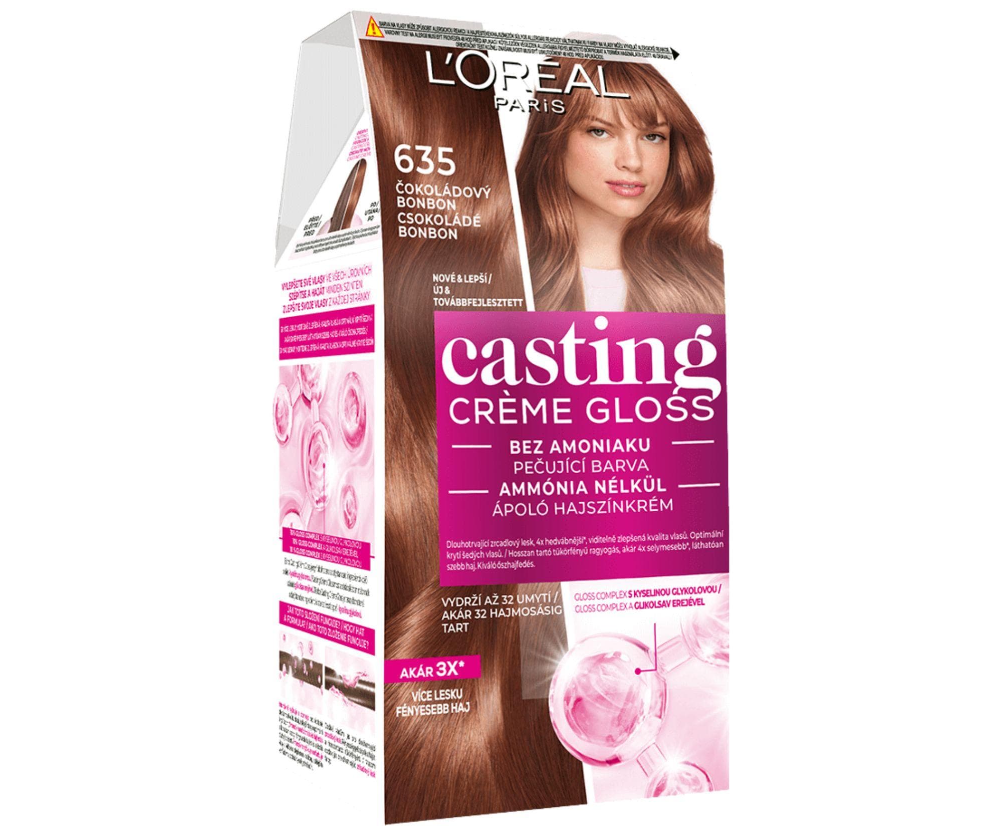 Farba do włosów bez amoniaku Loréal Casting Créme Gloss - 635 czekoladowy cukierek