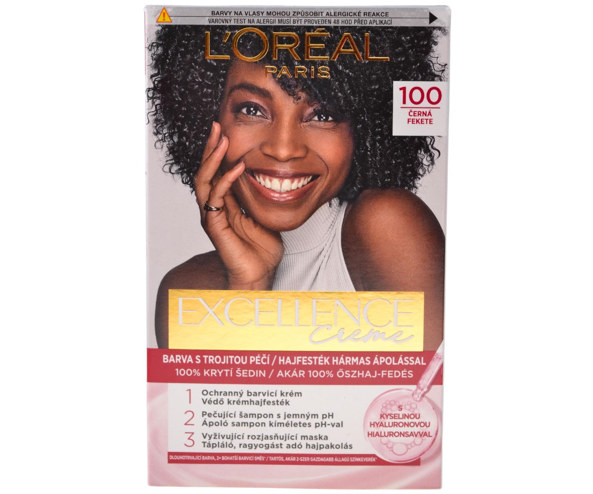 Farba do trwałej koloryzacji włosów Loréal Excellence 100 czerń