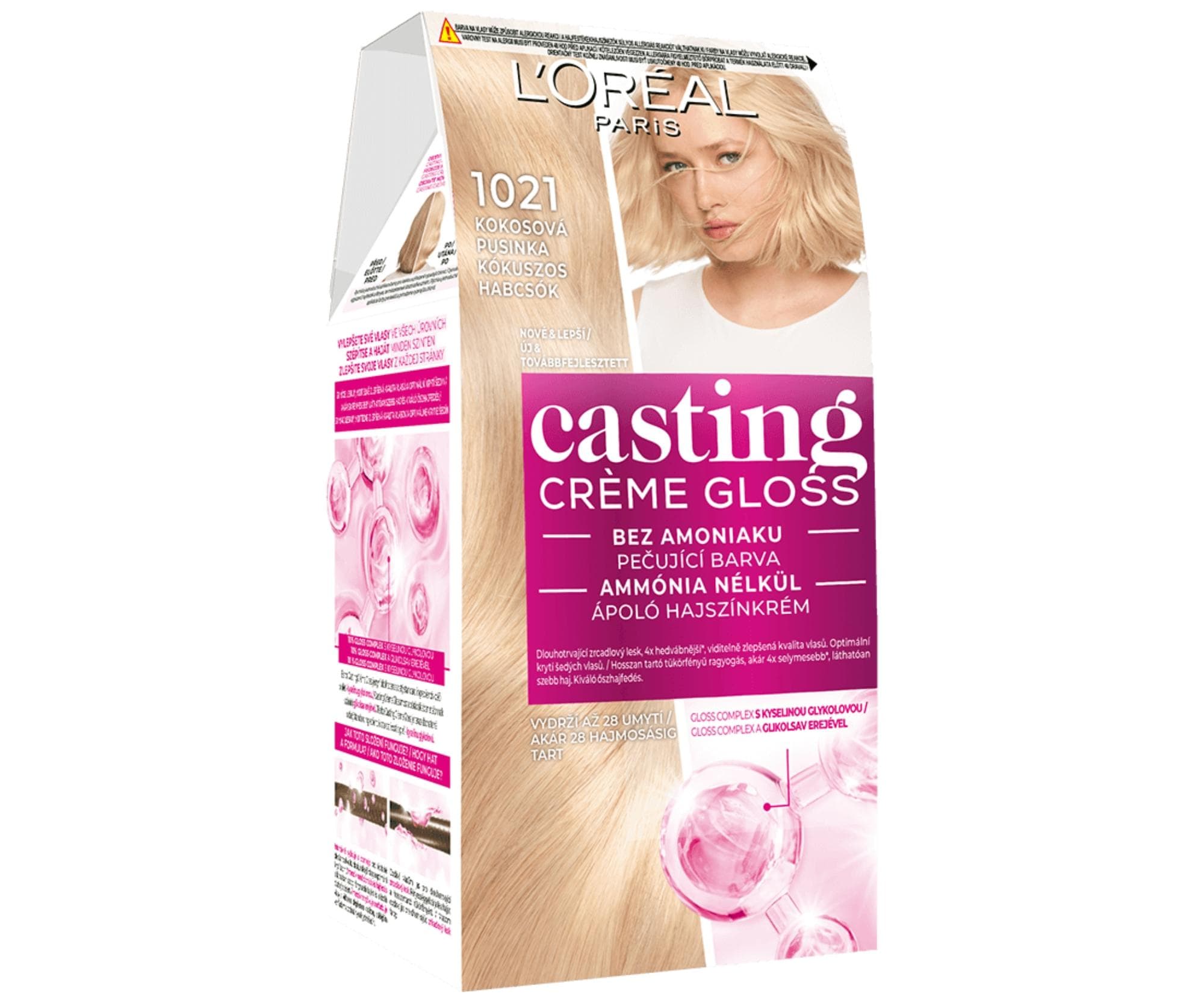 Farba do włosów bez amoniaku Loréal Casting Créme Gloss - 1021 jasny perłowy blond