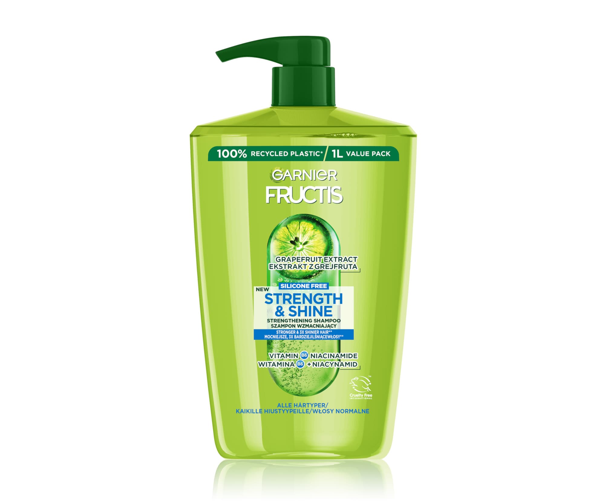 Szampon wzmacniający do wszystkich rodzajów włosów pozbawionych blasku i siły Garnier Fructis Strength & Shine -