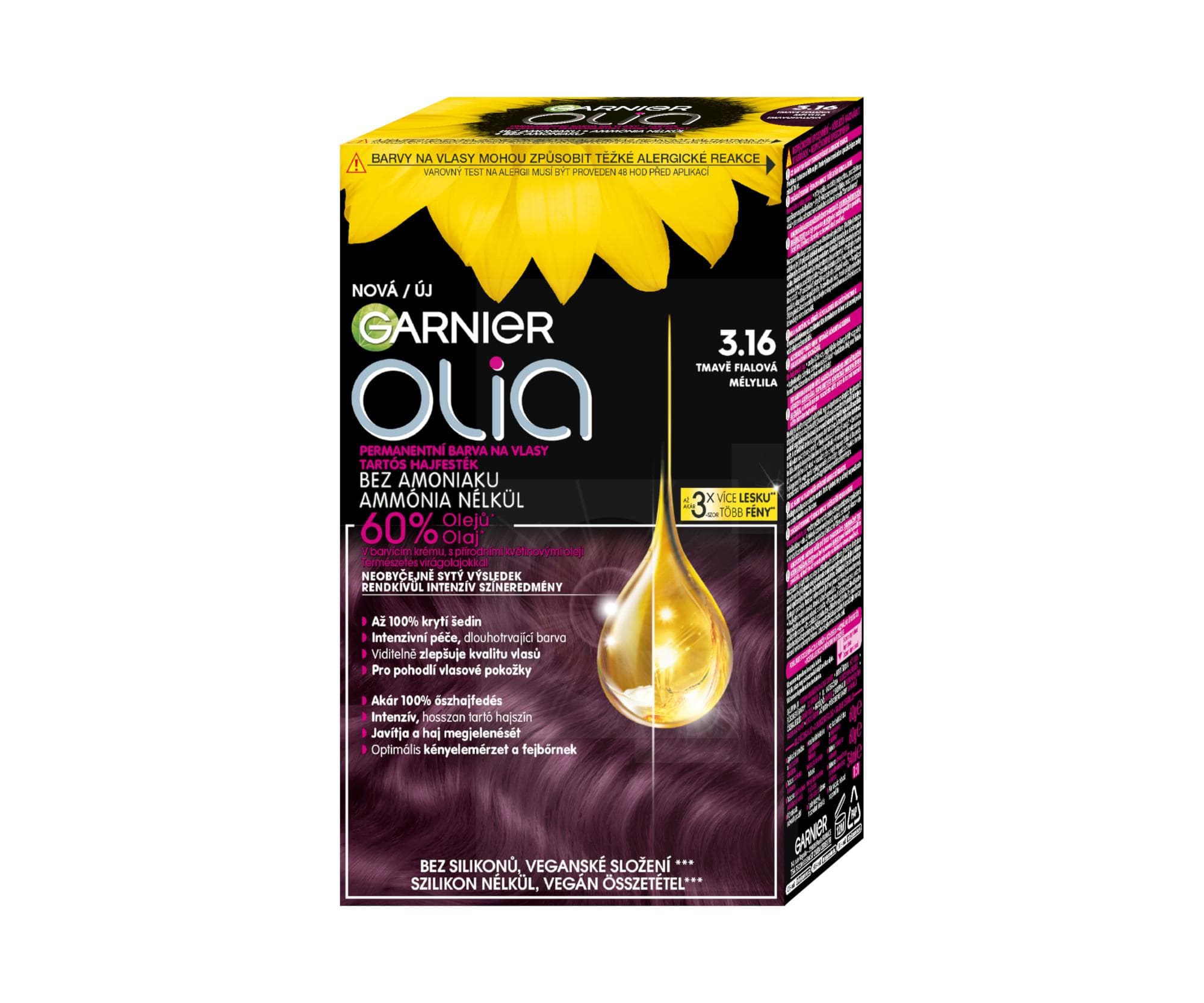 Olia Big Kit trwała farba do włosów odcień 3.16 Deep Violet