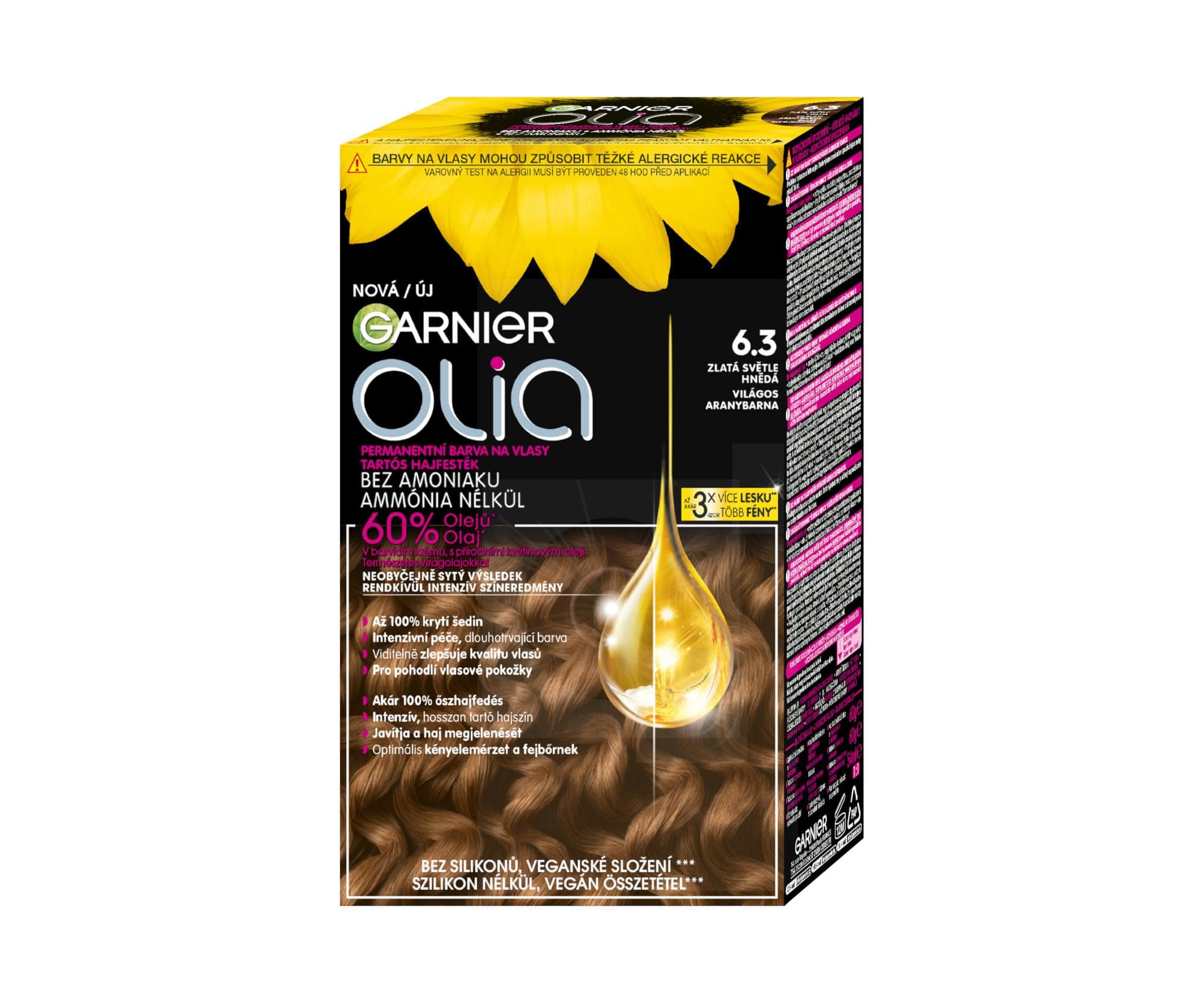Olia Big Kit trwała farba do włosów odcień 6.3 Gold Light Brown