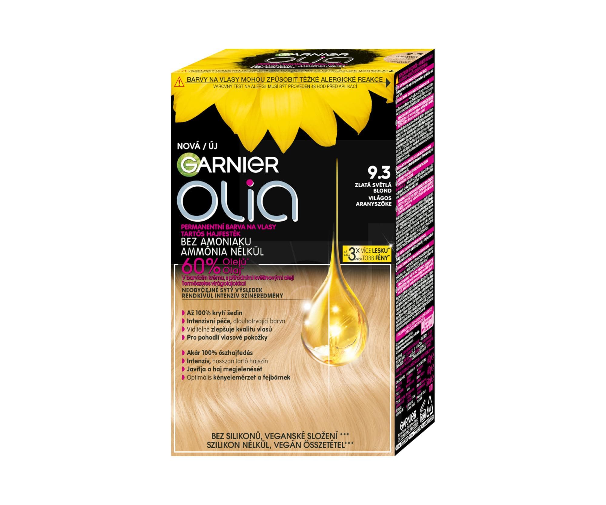 Olia Big Kit trwała farba do włosów odcień 9.3 Gold Light Blond