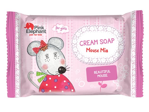 Mydło dla dzieci w kostce Mouse Pink Elephant -