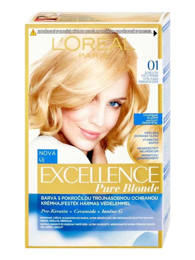 Farba do trwałej koloryzacji włosów Loréal Excellence 01 super jasny blond naturalny