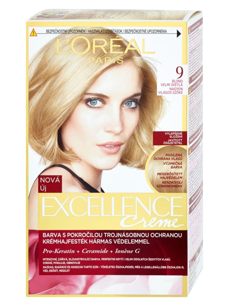 Farba do trwałej koloryzacji włosów Loréal Excellence 9.1 bardzo jasny blond popielaty