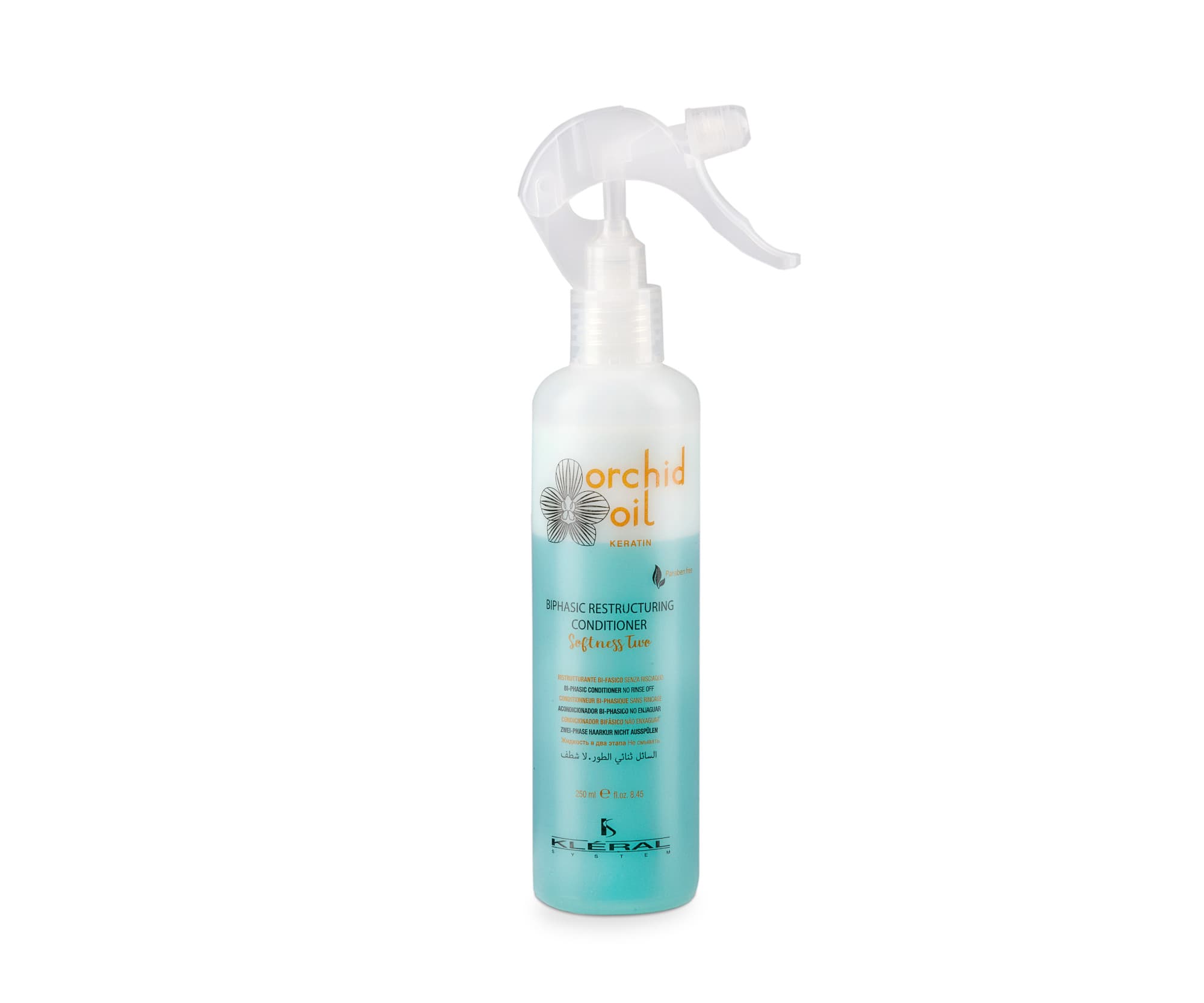 Odżywka nawilżająca do włosów w sprayu Kléral System Orchid Oil Keratin Biphasic Restructuring - 250