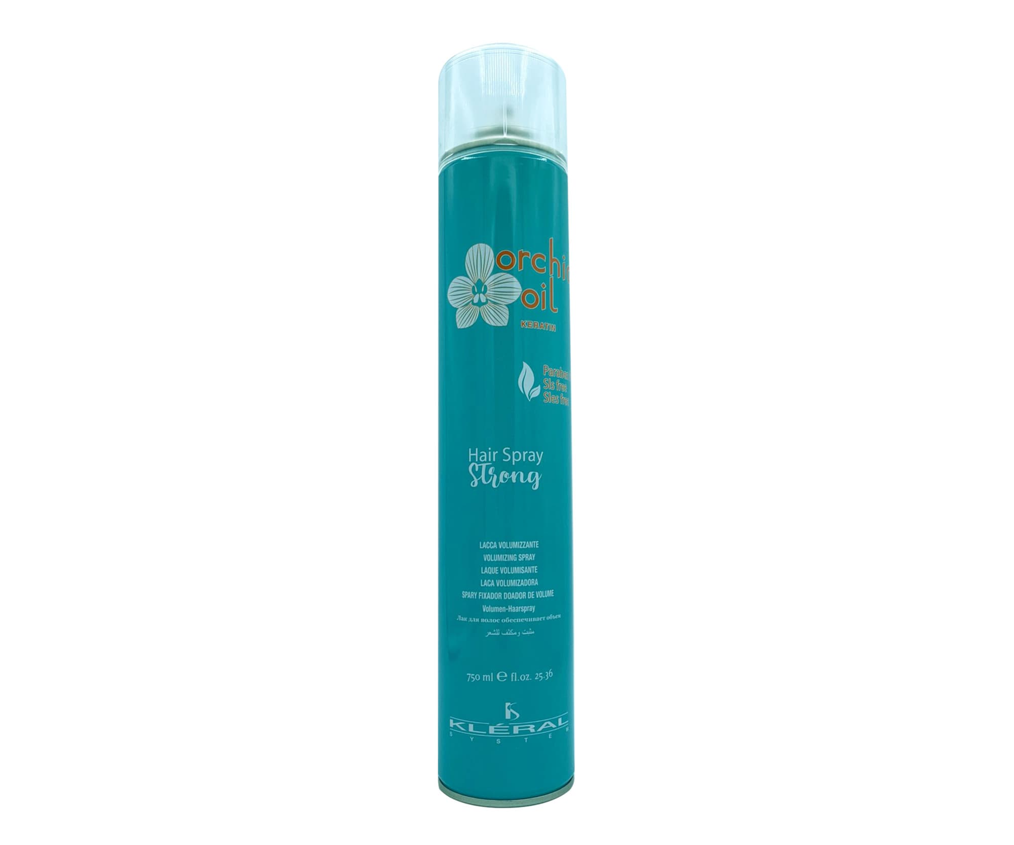 Lakier do włosów mocno utrwalający Kléral System Orchid Oil Keratin Hair Spray Strong -
