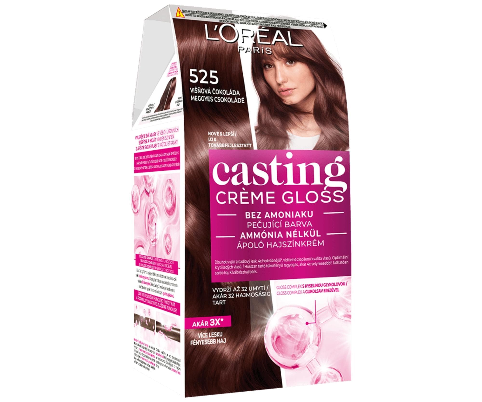 Farba do włosów bez amoniaku Loréal Casting Créme Gloss - 525 czekoladowy mus