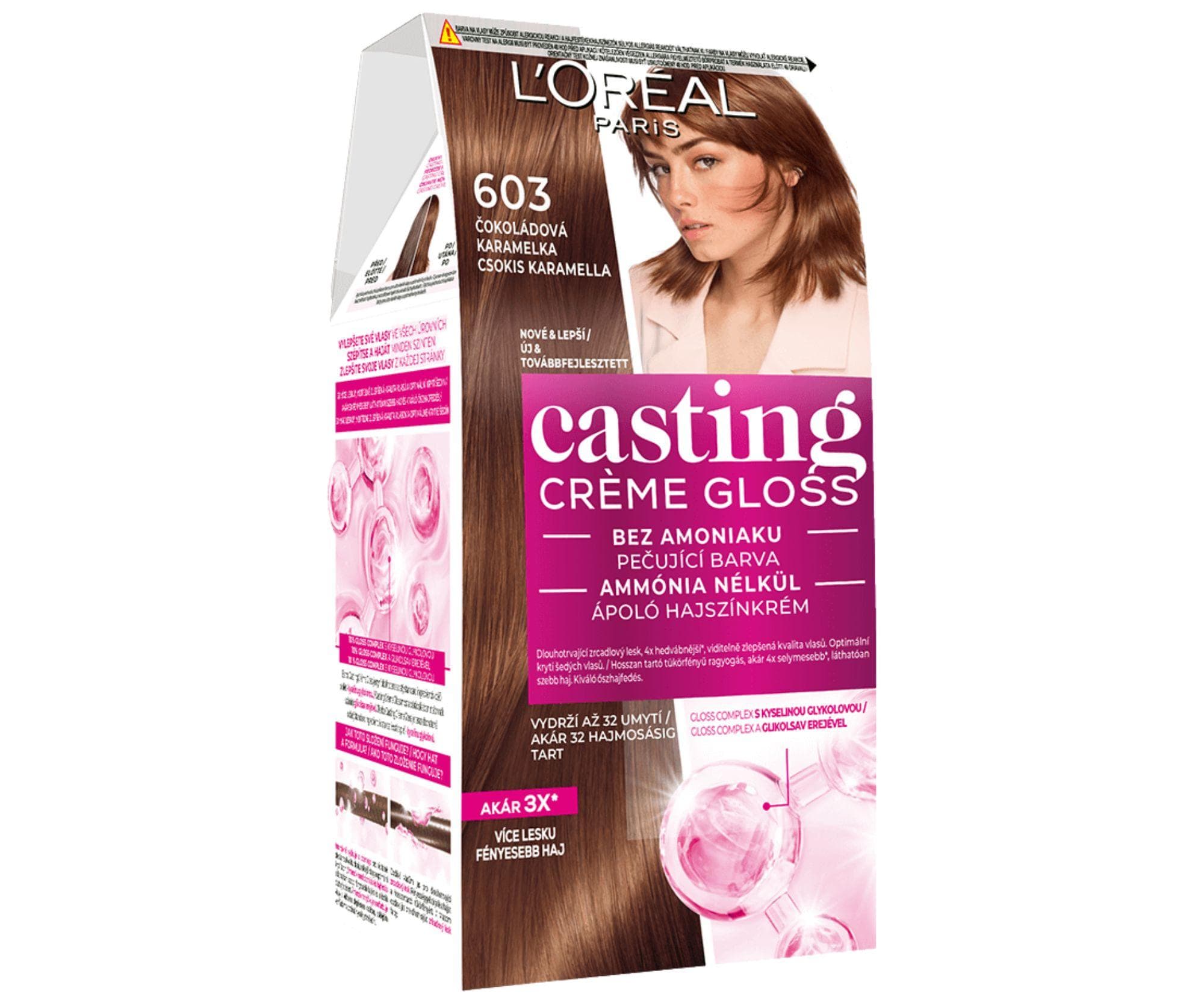 Farba do włosów bez amoniaku Loréal Casting Créme Gloss - 603 czekoladowy nugat