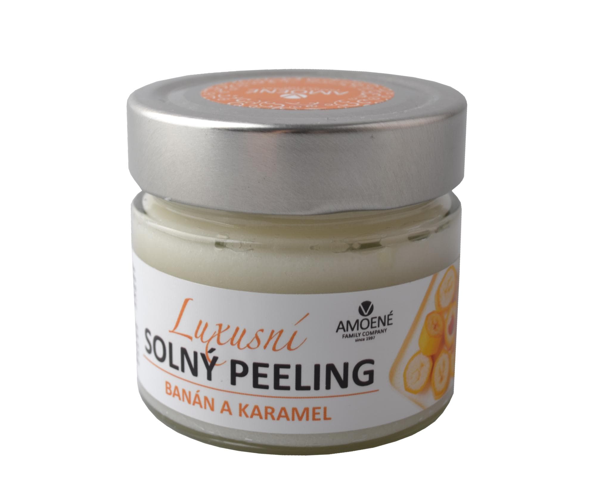 Luksusowy solny peeling do ciała Amoené - banan i karmel -
