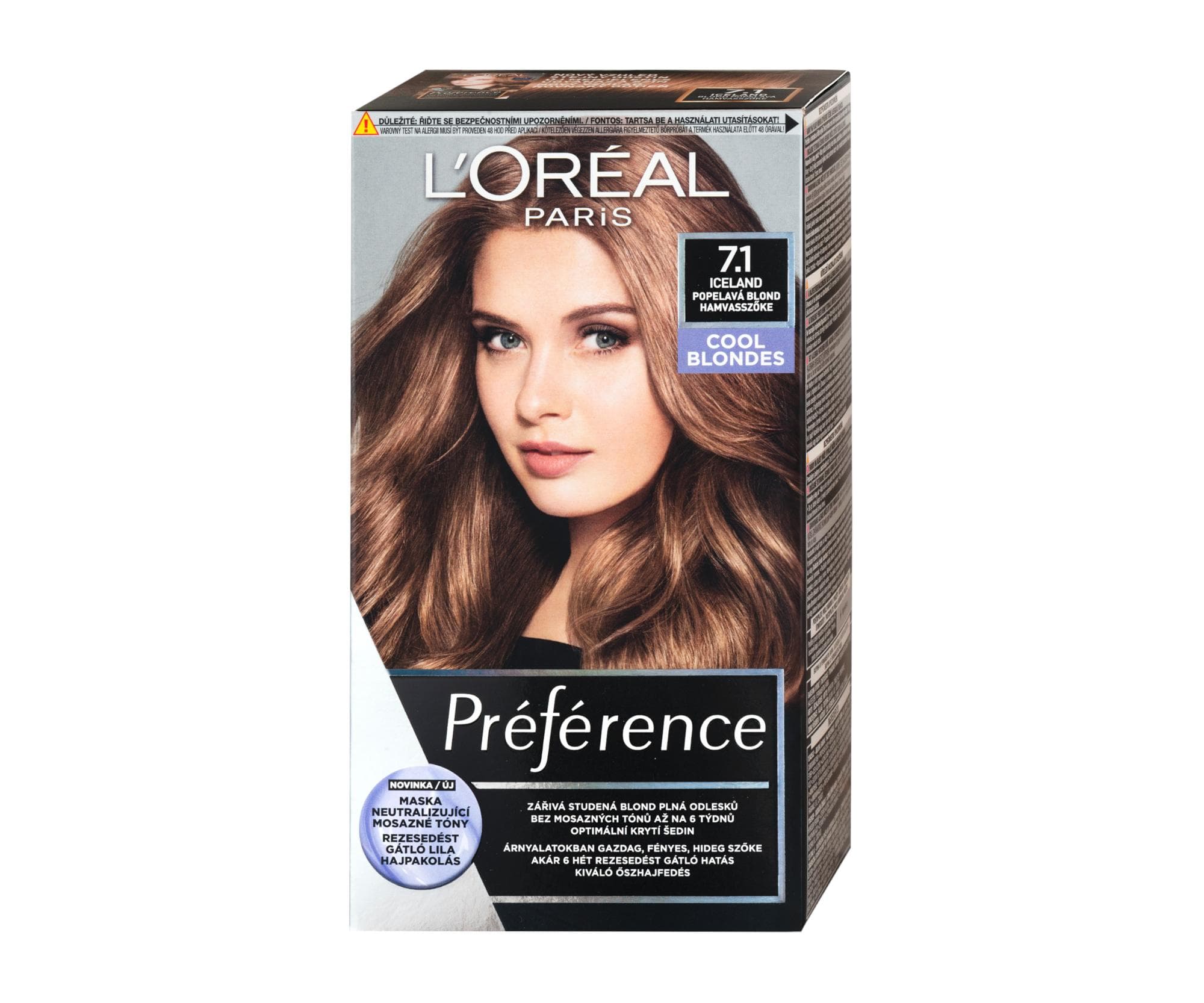 Farba do trwałej koloryzacji Loréal Préférence 7.1 Iceland popielaty blond