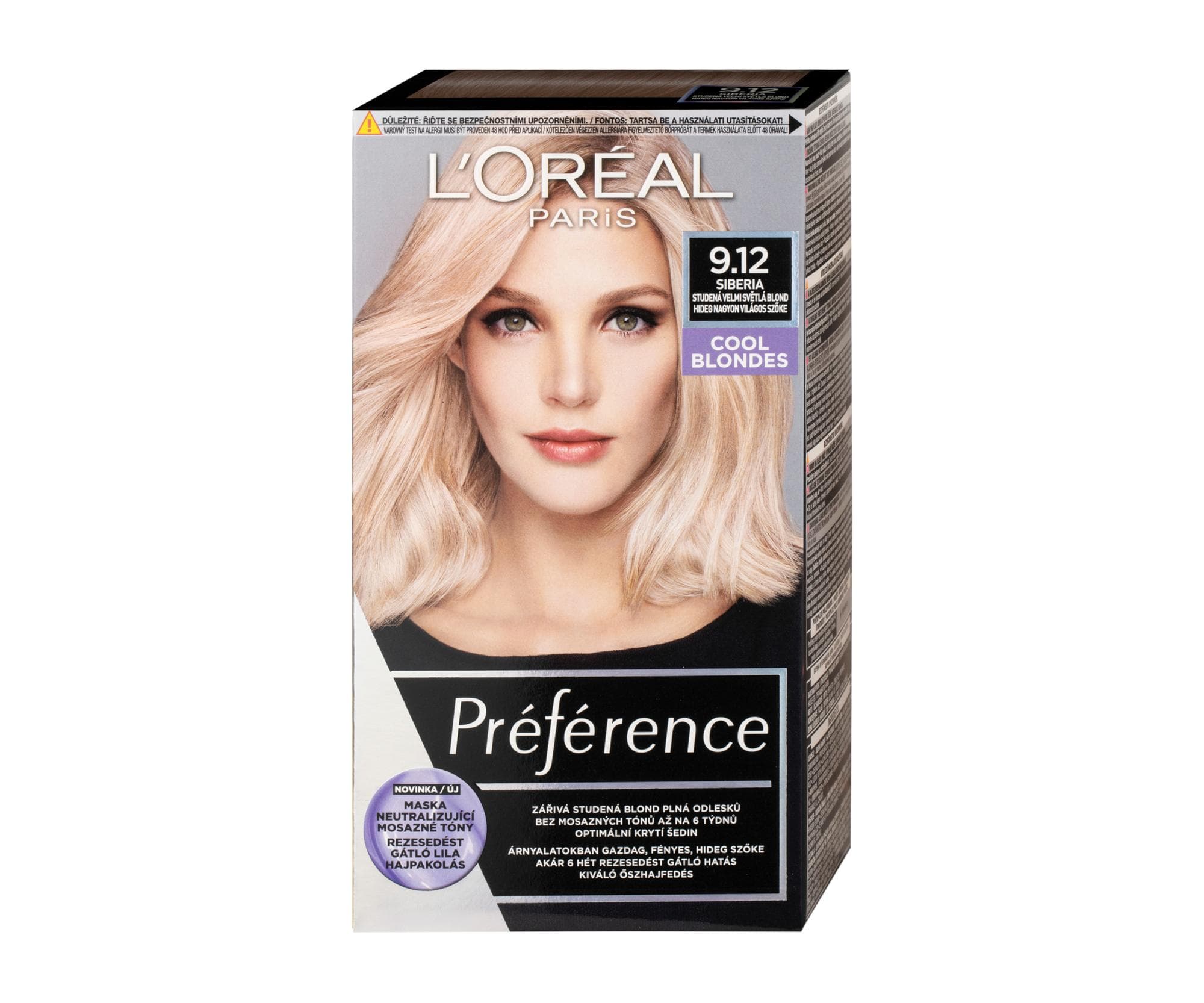 Farba do trwałej koloryzacji Loréal Préférence 9.12 Siberia bardzo jasny popielaty beżowy blond