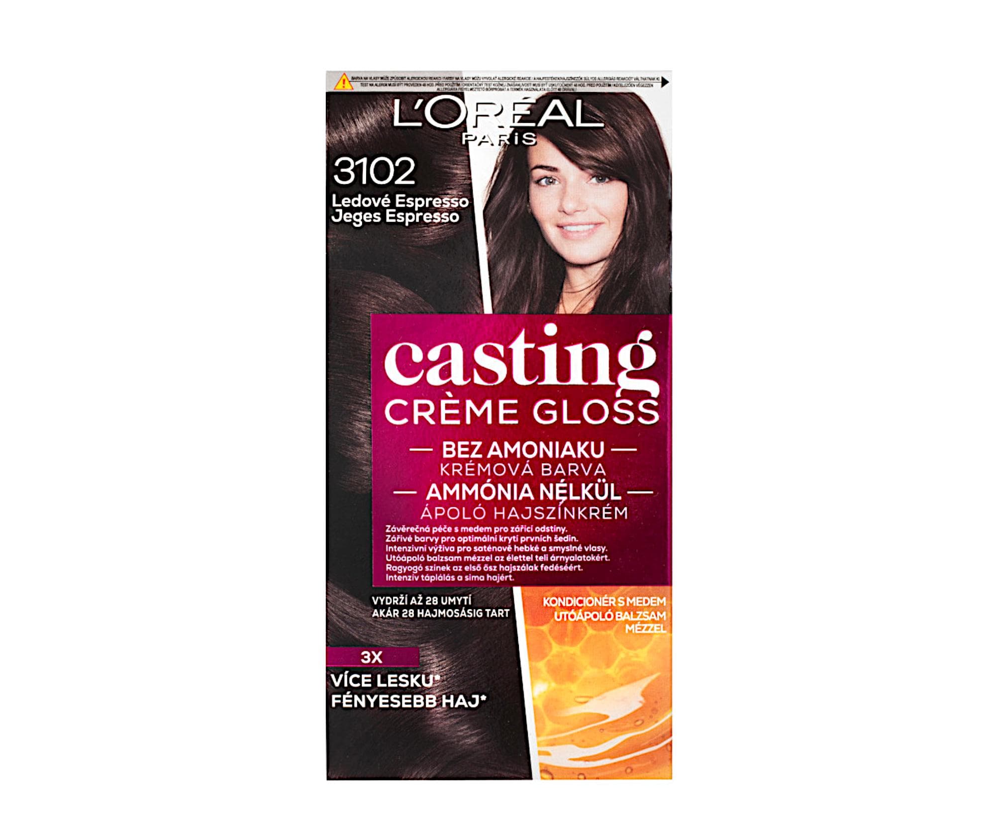Farba do włosów bez amoniaku Loréal Casting Créme Gloss - 3102 chłodny ciemny brąz