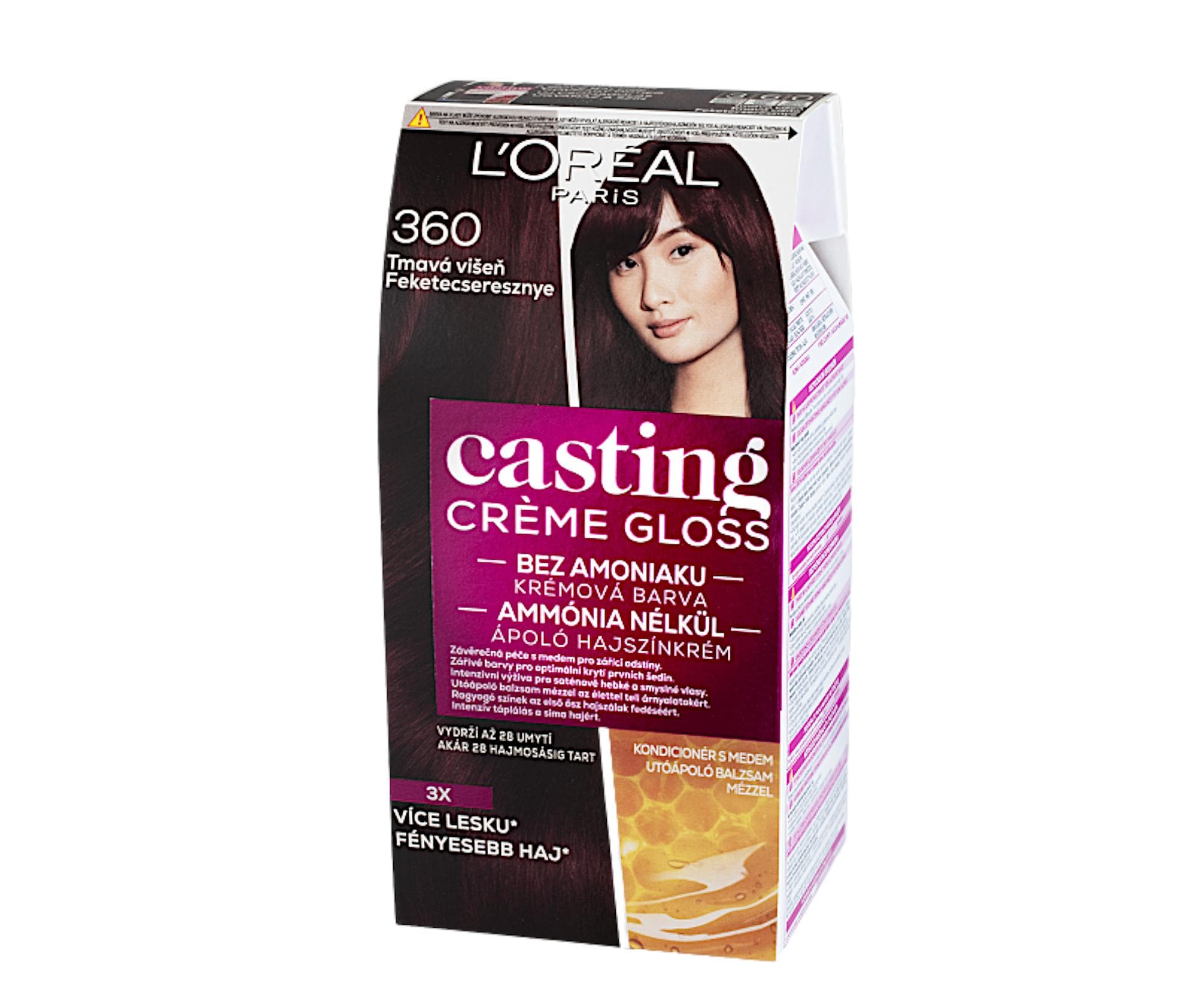 Farba do włosów bez amoniaku Loréal Casting Créme Gloss - 360 czarna czereśnia