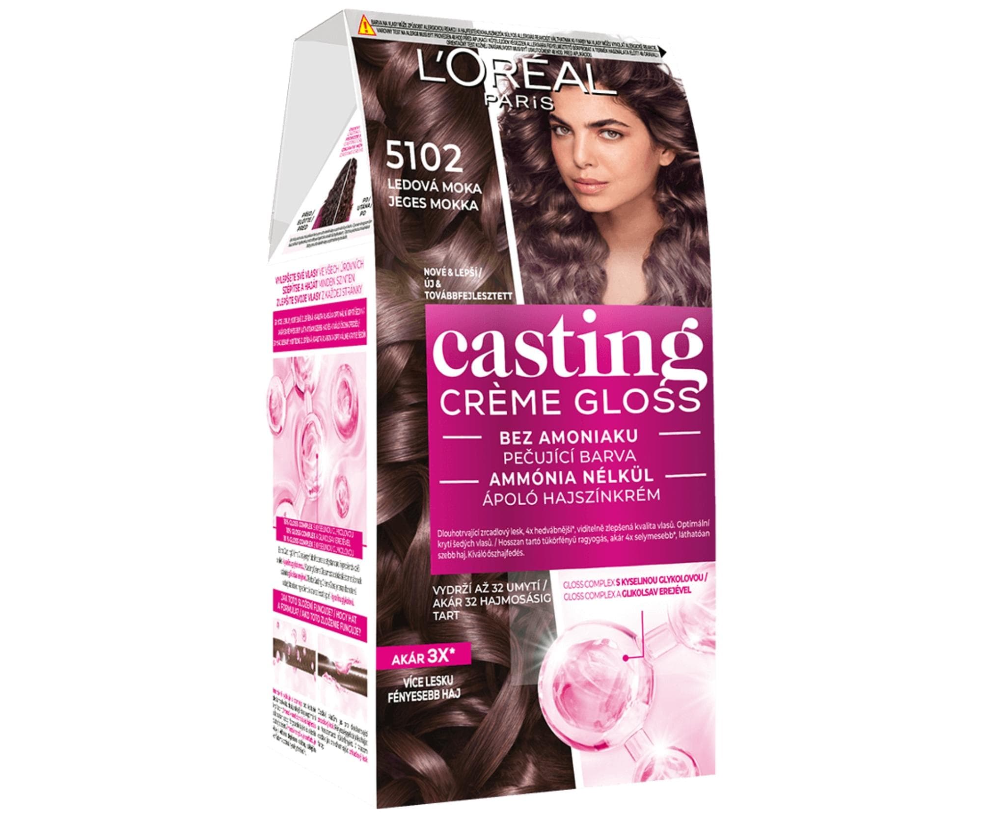 Farba do włosów bez amoniaku Loréal Casting Créme Gloss - 5102 chłodna mokka