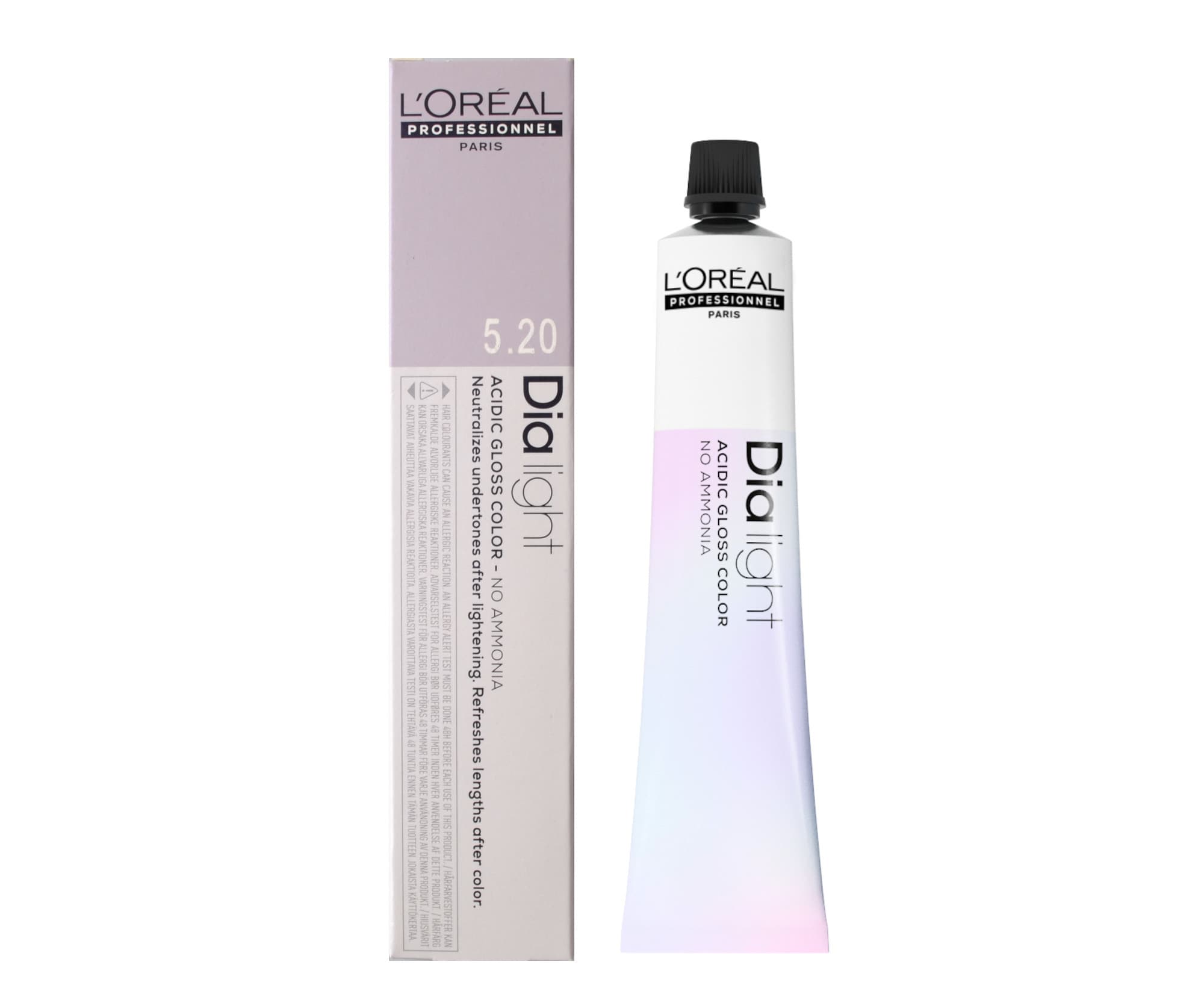 Farba do włosów ton w ton Loréal Dialight - 5.20 jasny brąz opalizujący intensywny