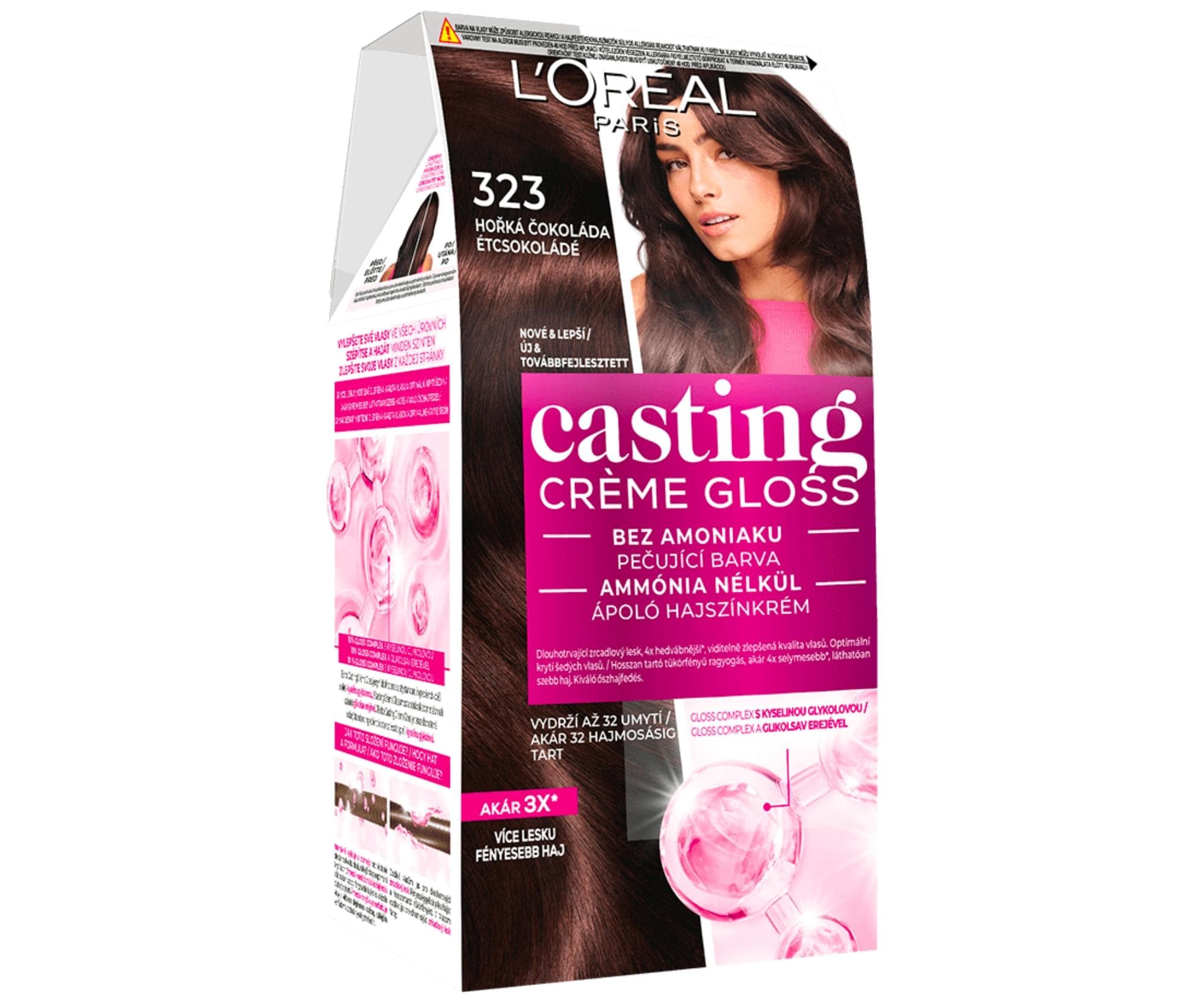 Farba do włosów bez amoniaku Loréal Casting Créme Gloss - 323 ciemna czekolada