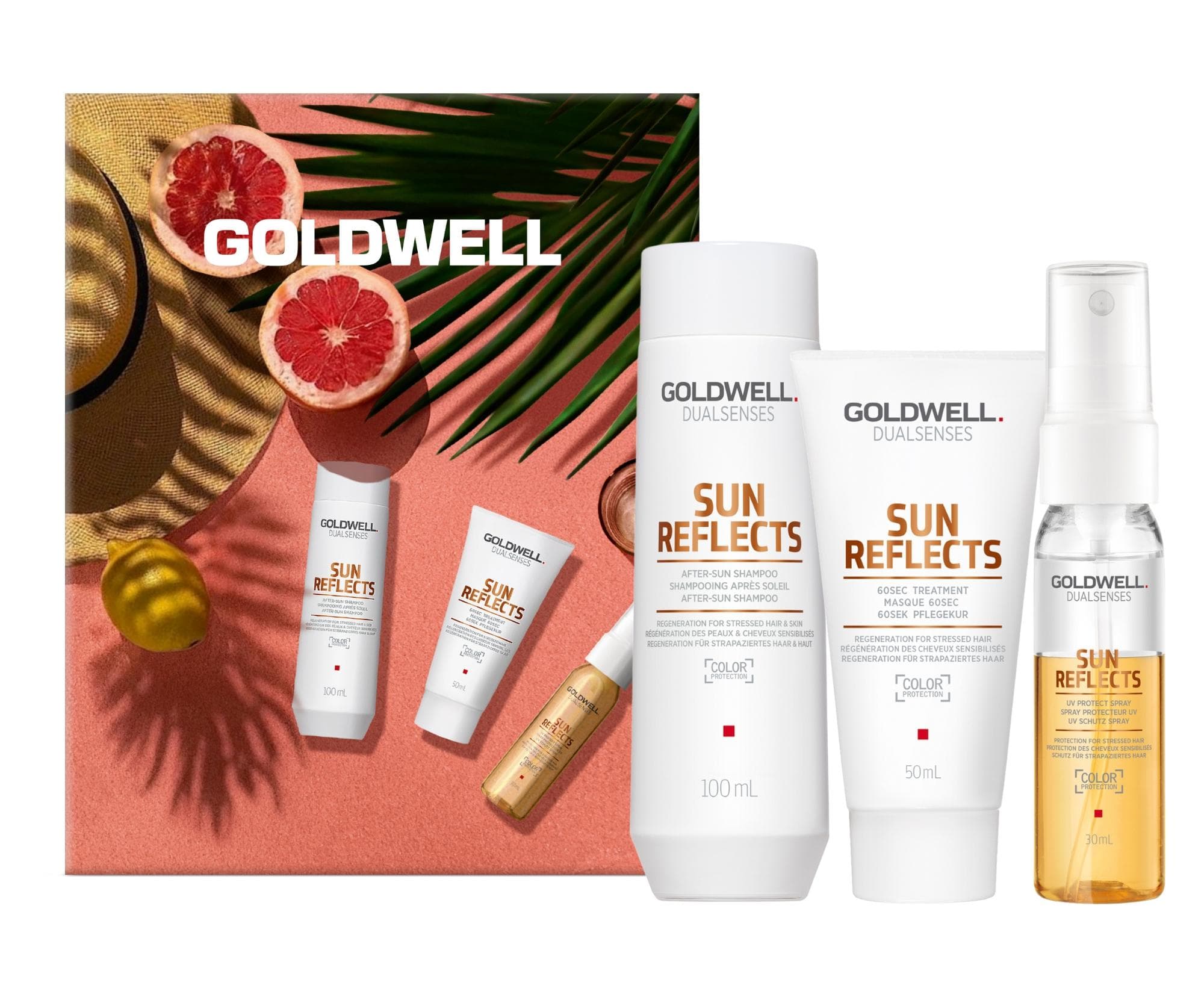 Zestaw upominkowy do włosów narażonych na działanie słońca Goldwell Dualsenses Sun Reflects Travel Set