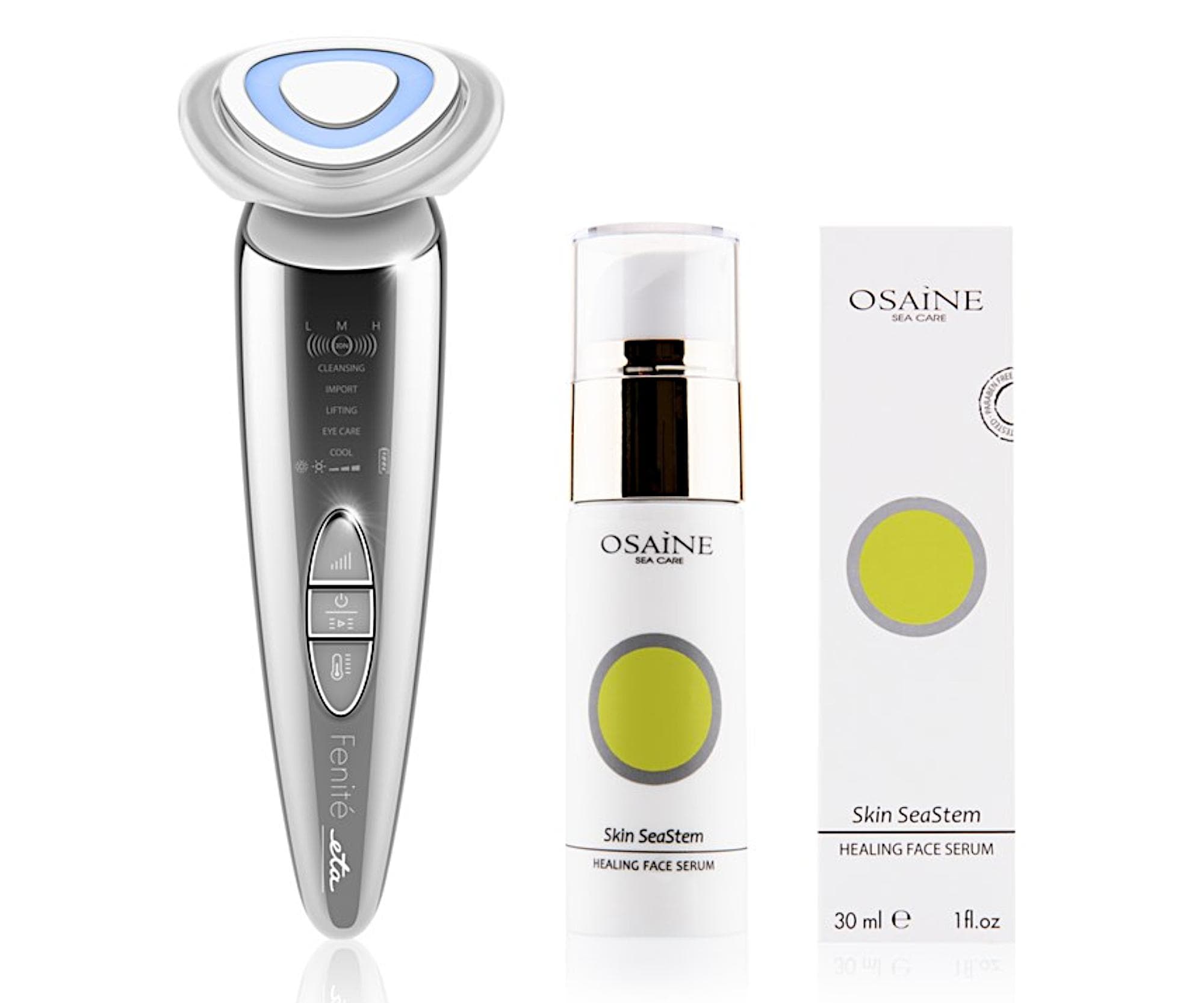 Żelazo galwaniczne do twarzy ETA Fenité 6353 - srebrne + serum do twarzy Osaine gratis