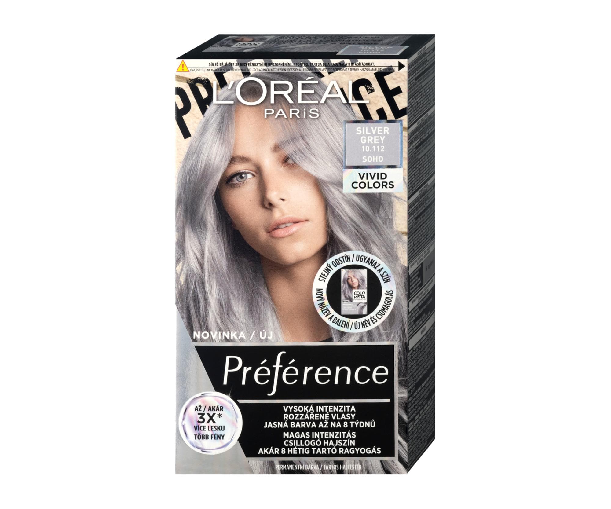 Farba do trwałej koloryzacji Loréal Préférence 10.112 Silver Grey