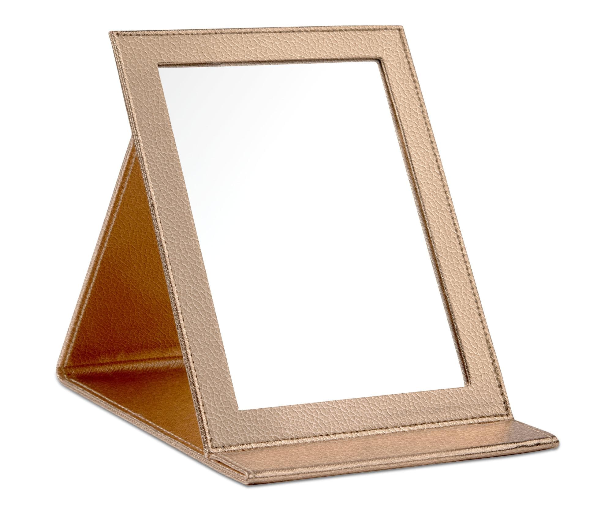 Lusterko kosmetyczne ze stojakiem Sibel Easel Champagne Gold - 18,5 cm - złote
